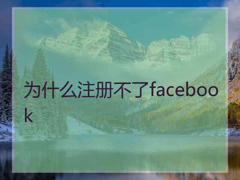 为什么注册不了facebook