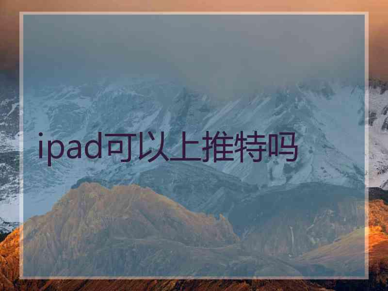 ipad可以上推特吗