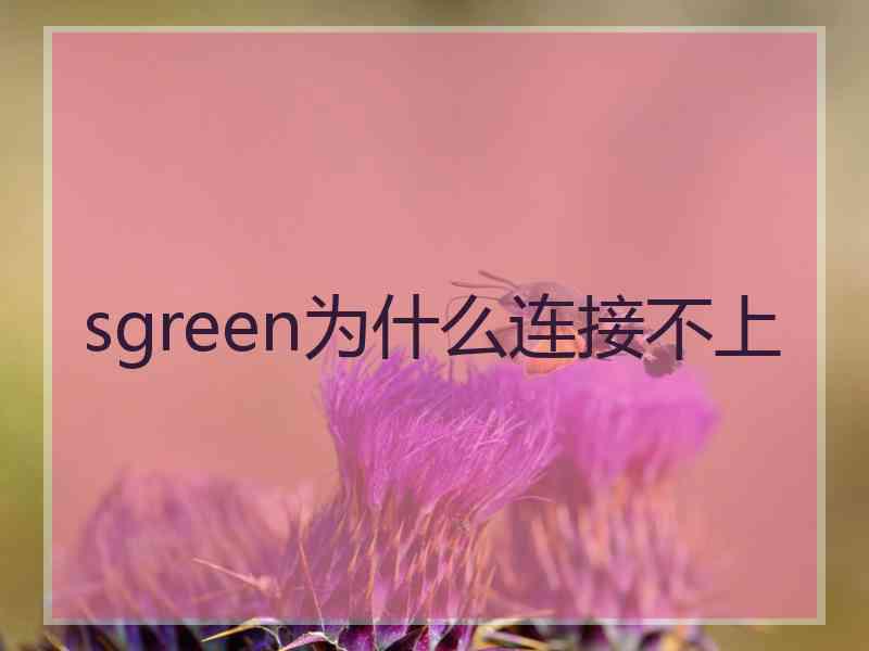 sgreen为什么连接不上