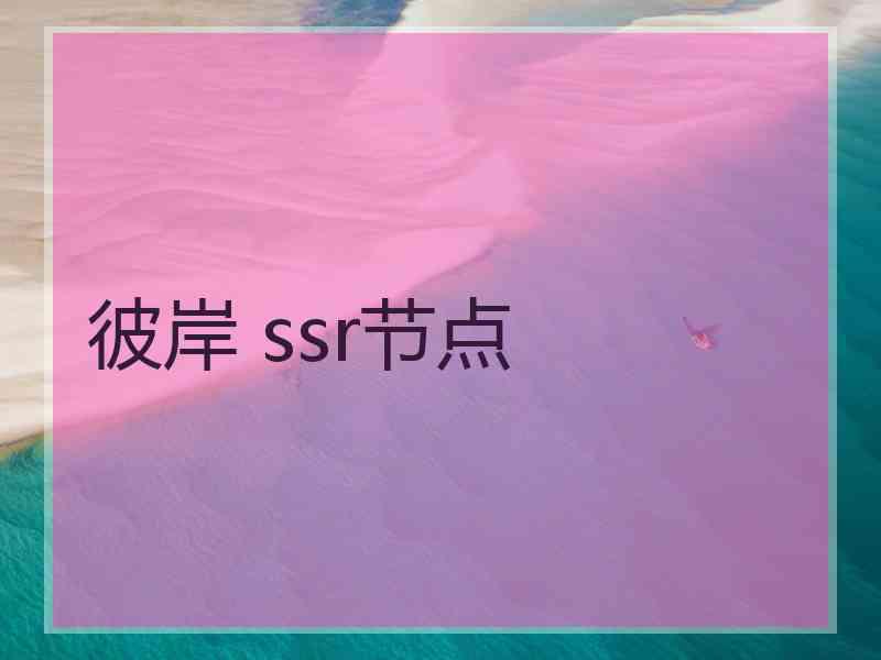 彼岸 ssr节点