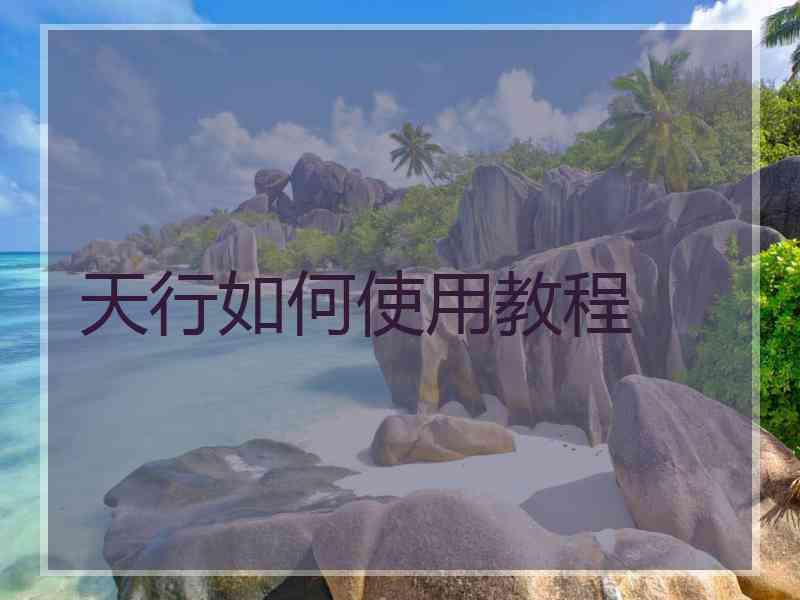 天行如何使用教程