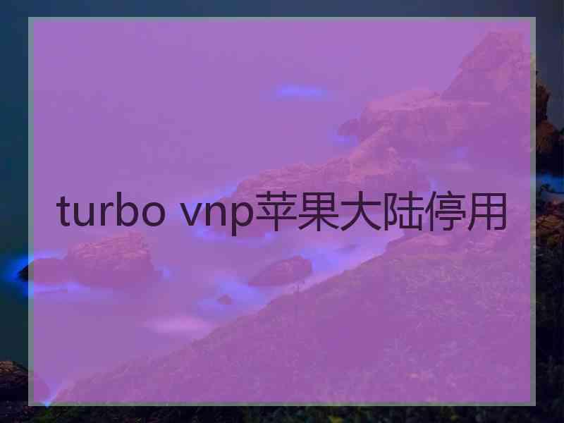 turbo vnp苹果大陆停用