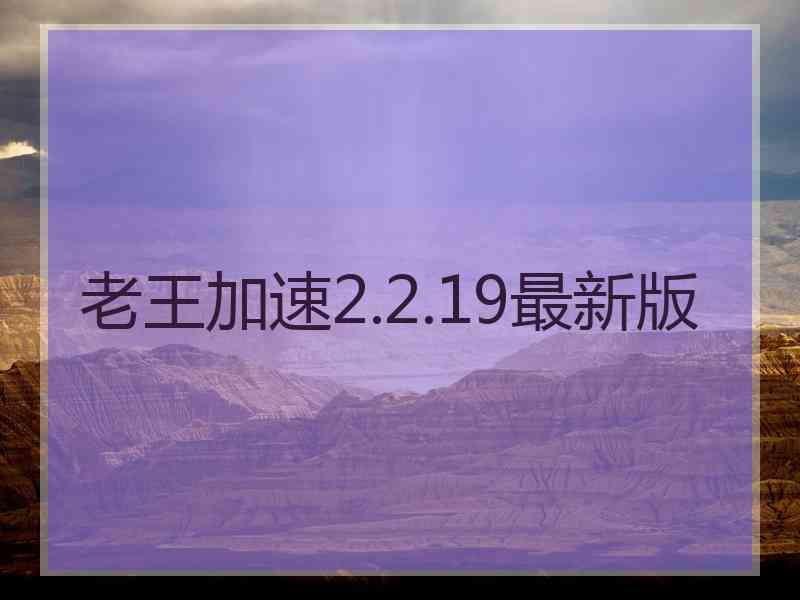 老王加速2.2.19最新版