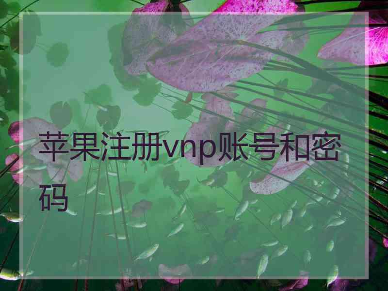 苹果注册vnp账号和密码