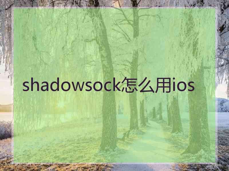 shadowsock怎么用ios