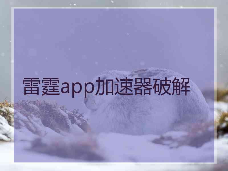 雷霆app加速器破解