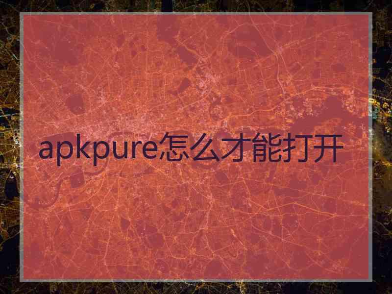 apkpure怎么才能打开