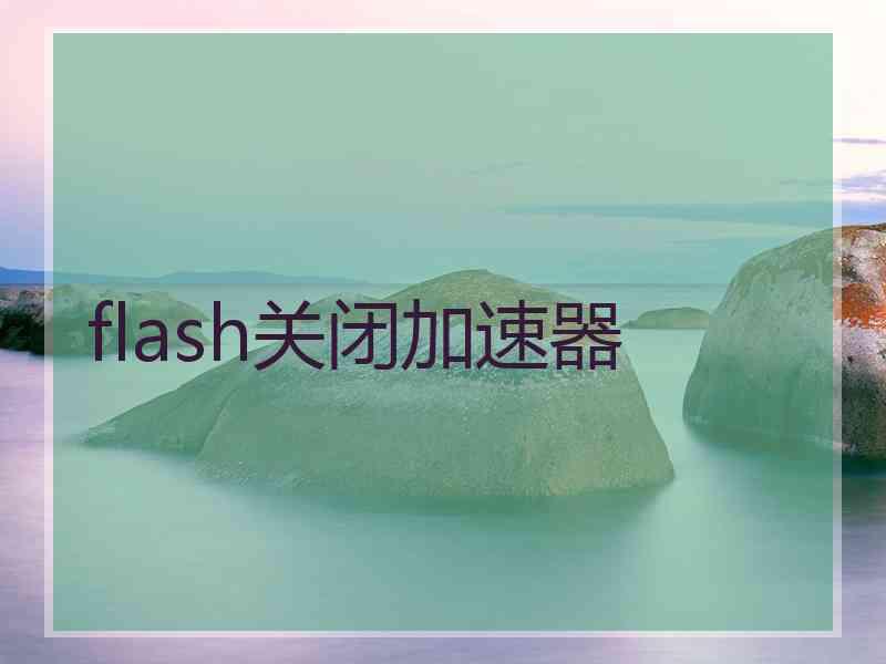 flash关闭加速器