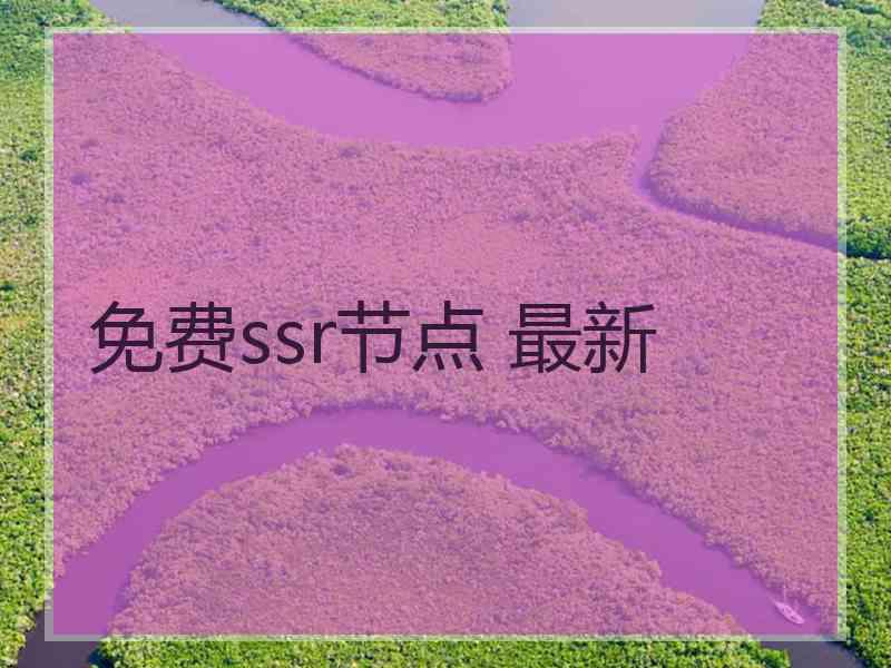 免费ssr节点 最新