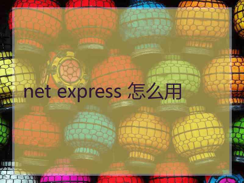 net express 怎么用