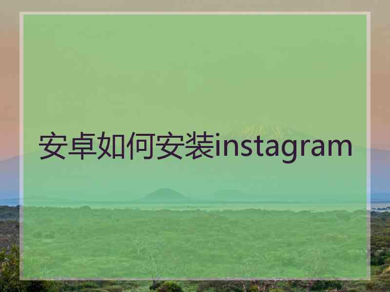 安卓如何安装instagram