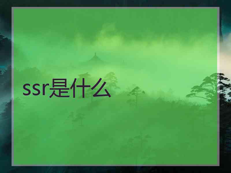 ssr是什么