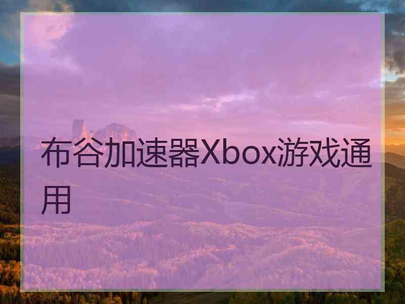 布谷加速器Xbox游戏通用
