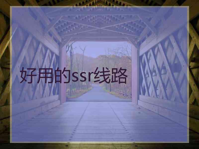 好用的ssr线路