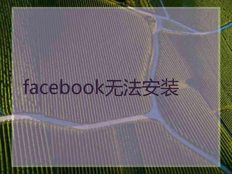 facebook无法安装