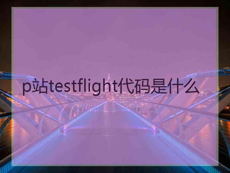 p站testflight代码是什么