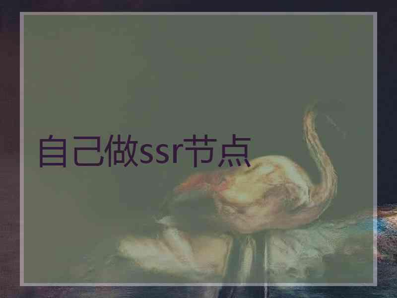 自己做ssr节点