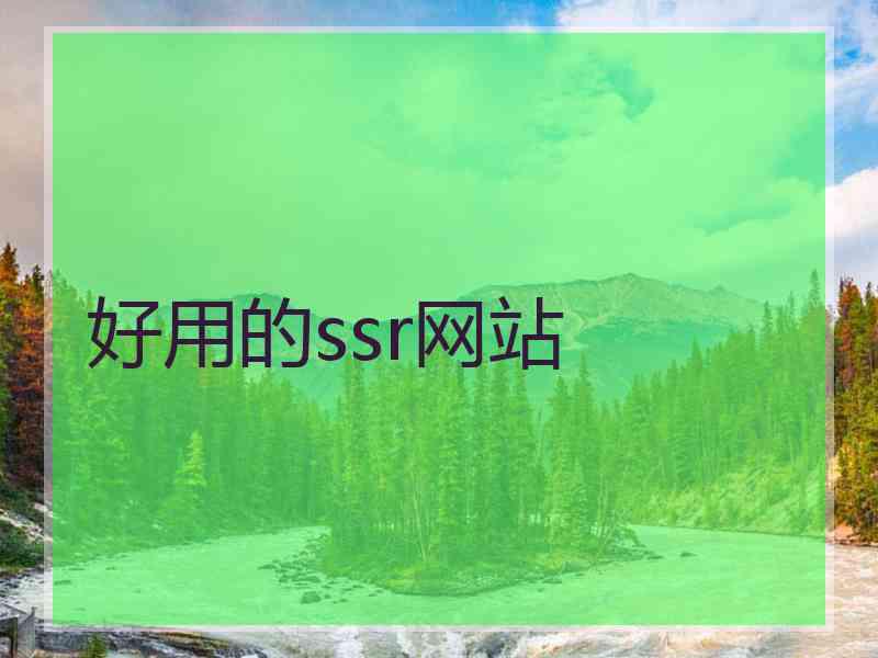 好用的ssr网站