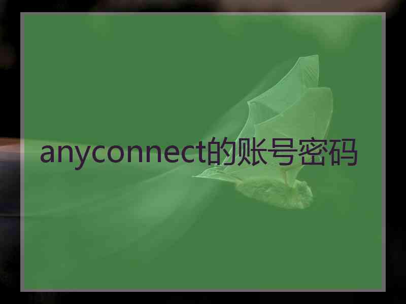 anyconnect的账号密码