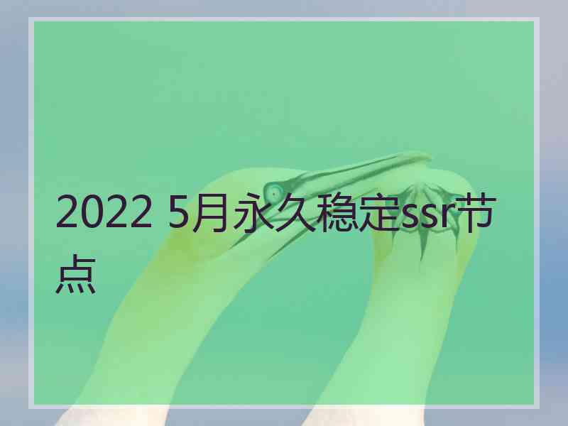 2022 5月永久稳定ssr节点