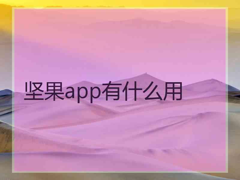 坚果app有什么用