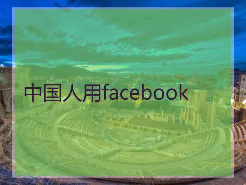 中国人用facebook