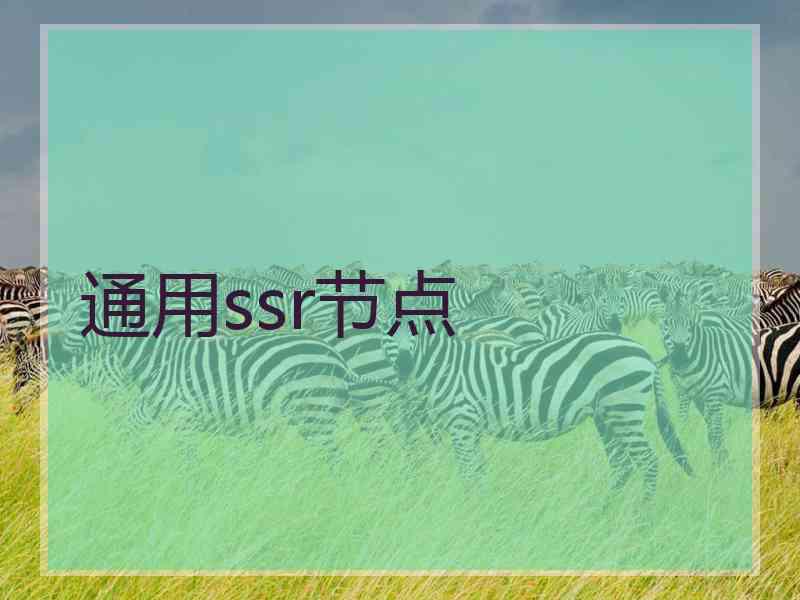 通用ssr节点