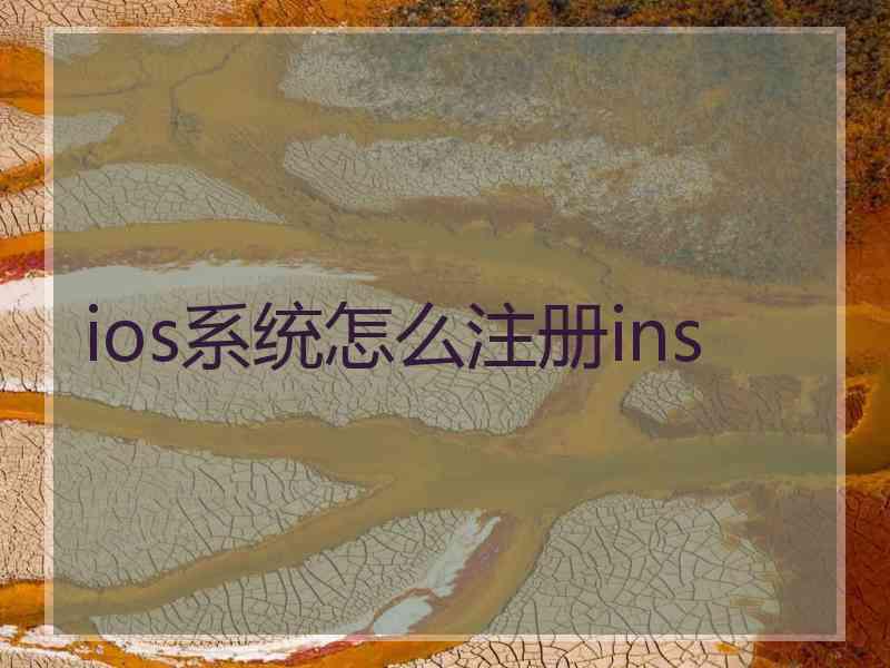 ios系统怎么注册ins